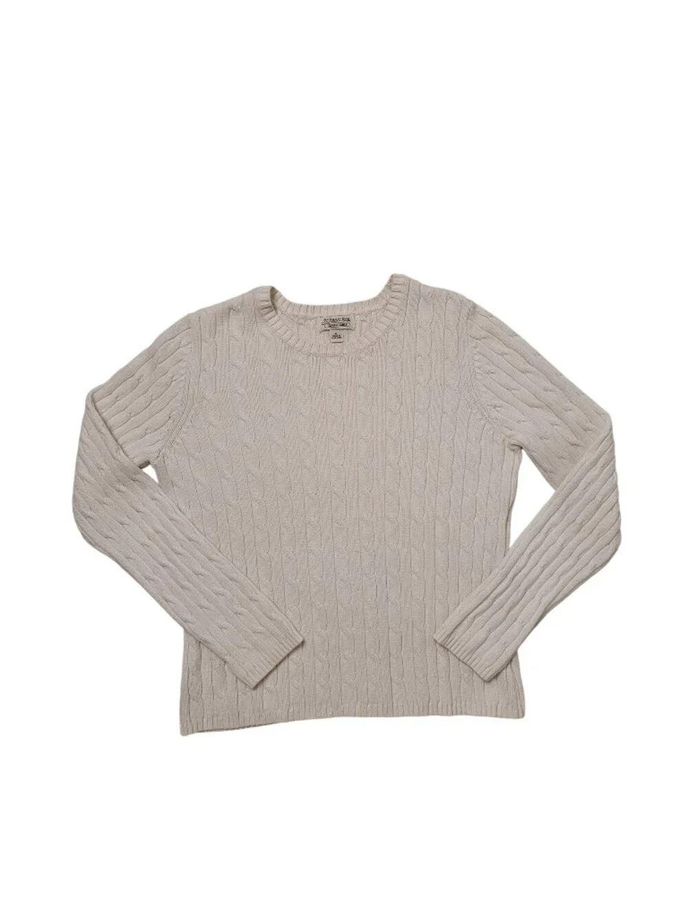 St. John's Bay Classic Cable Knit Cotton Crewneck Sweater size medium